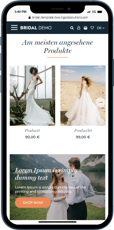 Magento Bridal Template