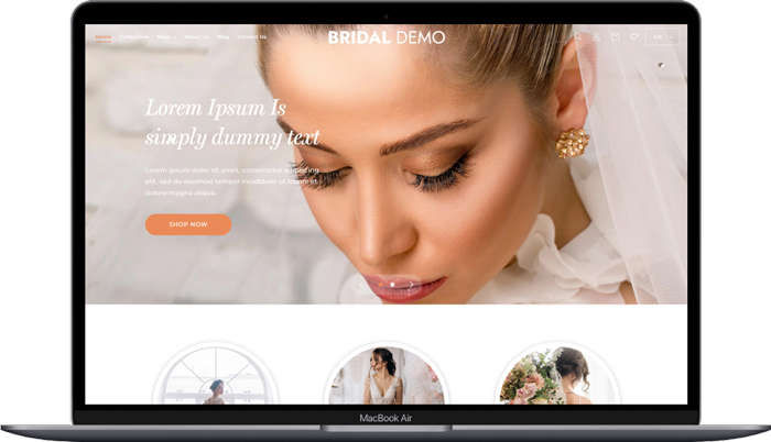 Shopify Wedding Template Design and Development