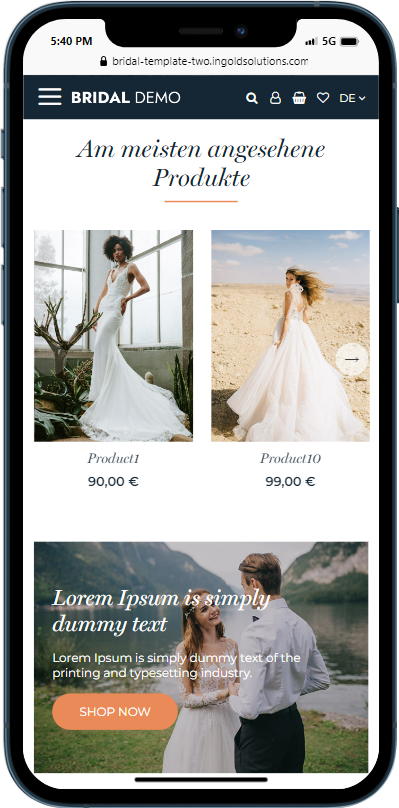 Bridal Commerce | Bridal Online Shop Template